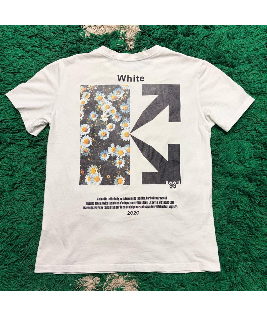 OFF-WHITE Белая хлопковая футболка, фото 2