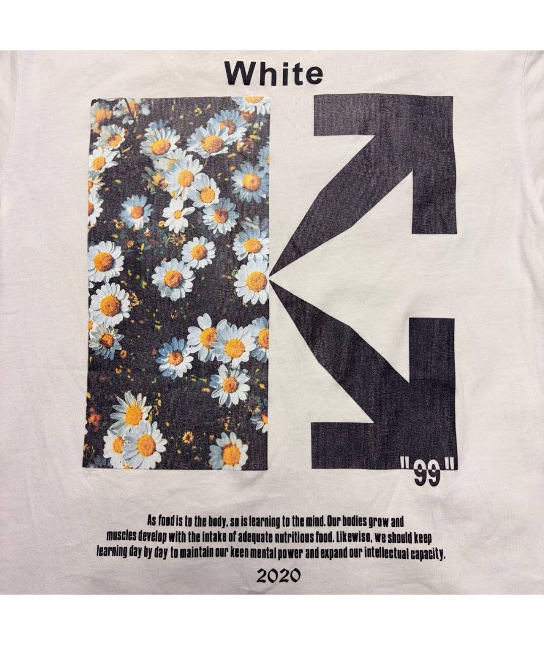 OFF-WHITE Белая хлопковая футболка, фото 3