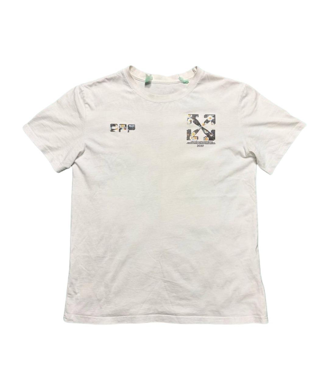 OFF-WHITE Белая хлопковая футболка, фото 1