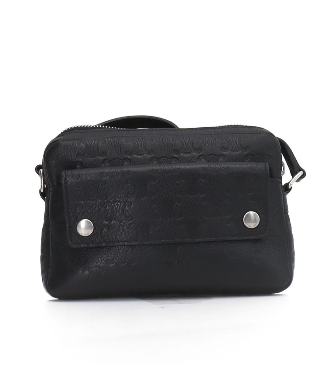 CELINE Черная кожаная сумка на плечо, фото 7