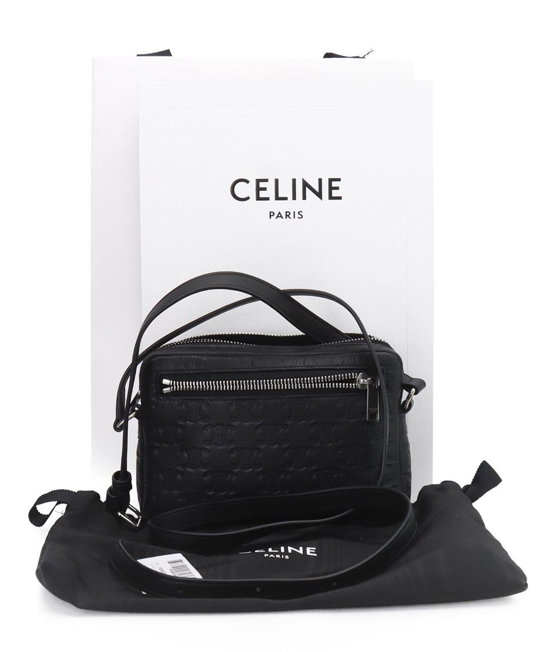 CELINE Черная кожаная сумка на плечо, фото 6