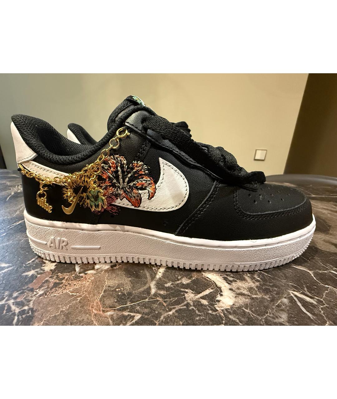 NIKE Черные кожаные кеды, фото 7