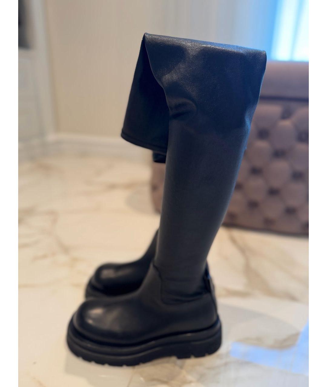 BOTTEGA VENETA Черные кожаные сапоги, фото 5