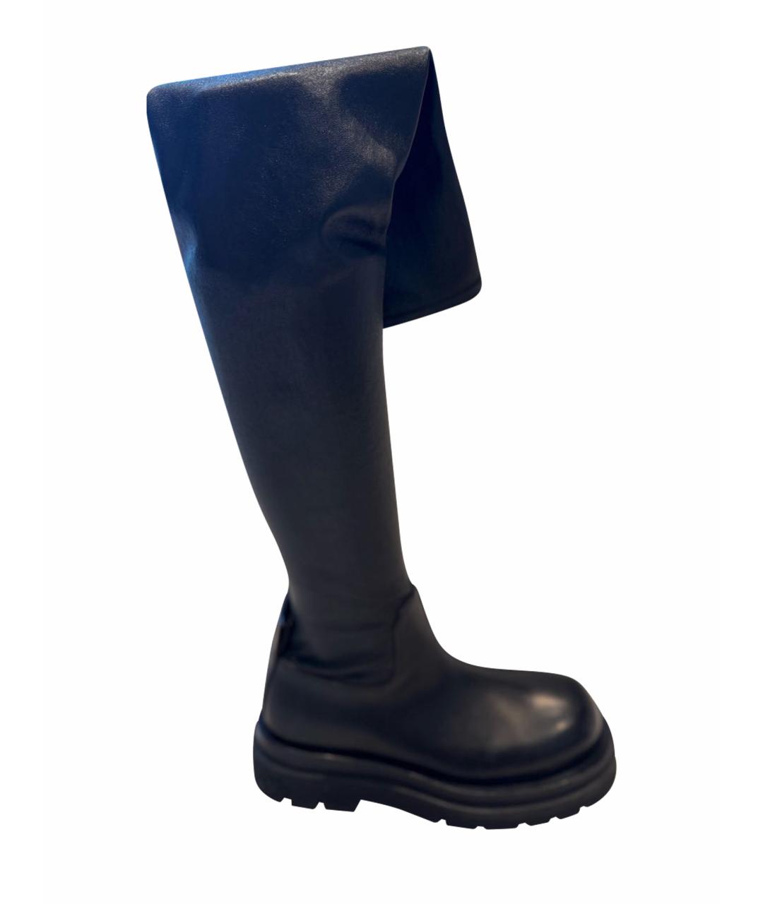 BOTTEGA VENETA Черные кожаные сапоги, фото 1