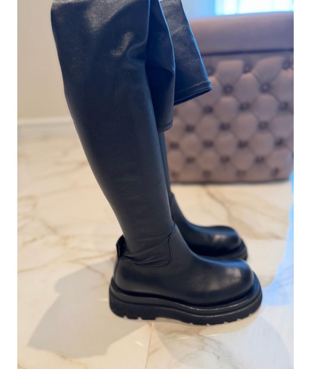 BOTTEGA VENETA Черные кожаные сапоги, фото 3
