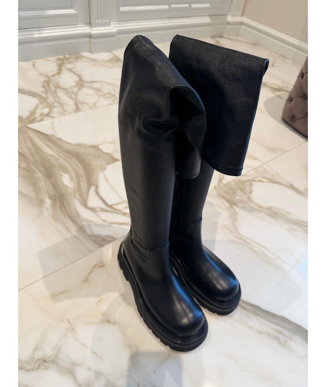 BOTTEGA VENETA Черные кожаные сапоги, фото 2