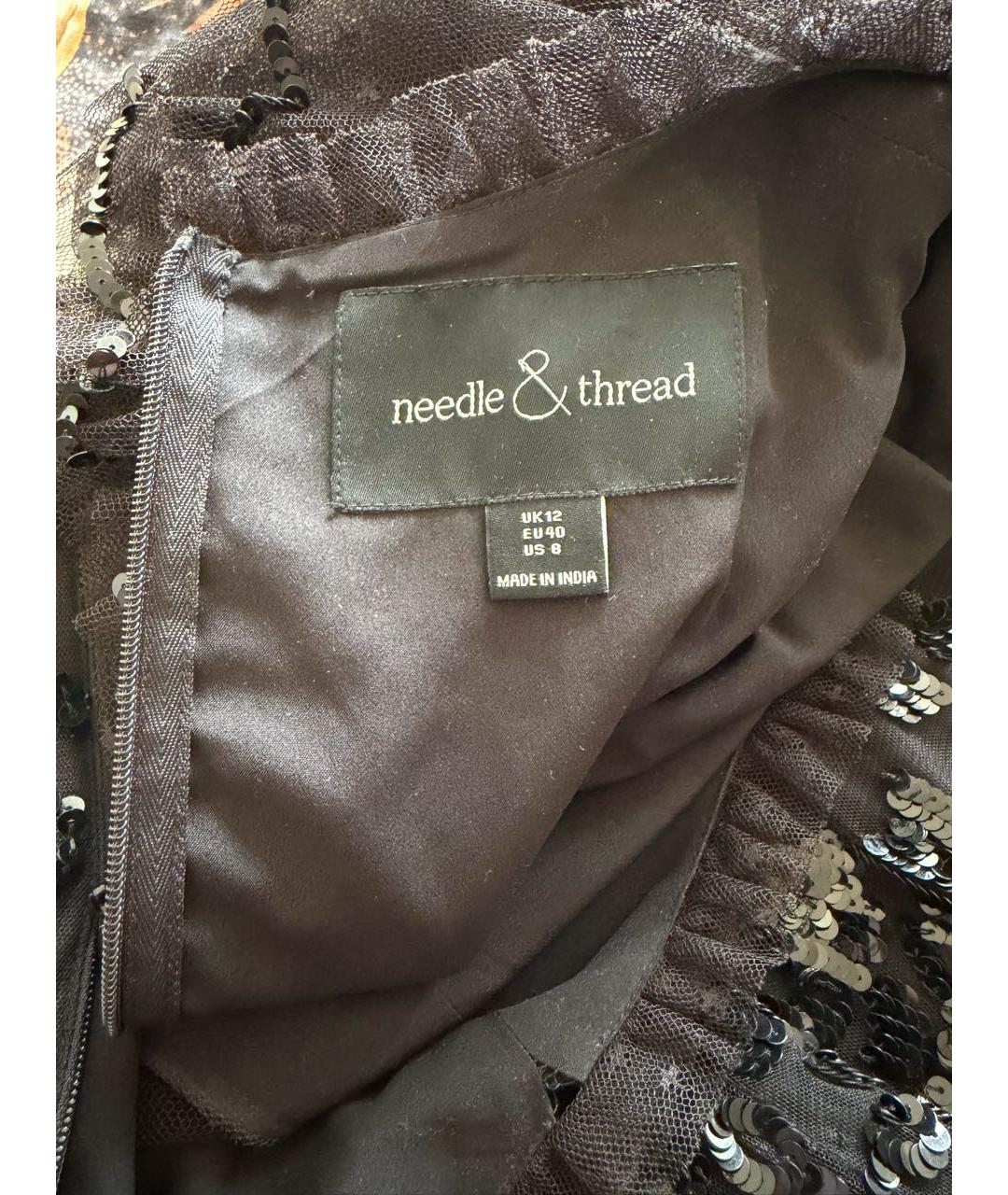 NEEDLE & THREAD Черное вечернее платье, фото 3