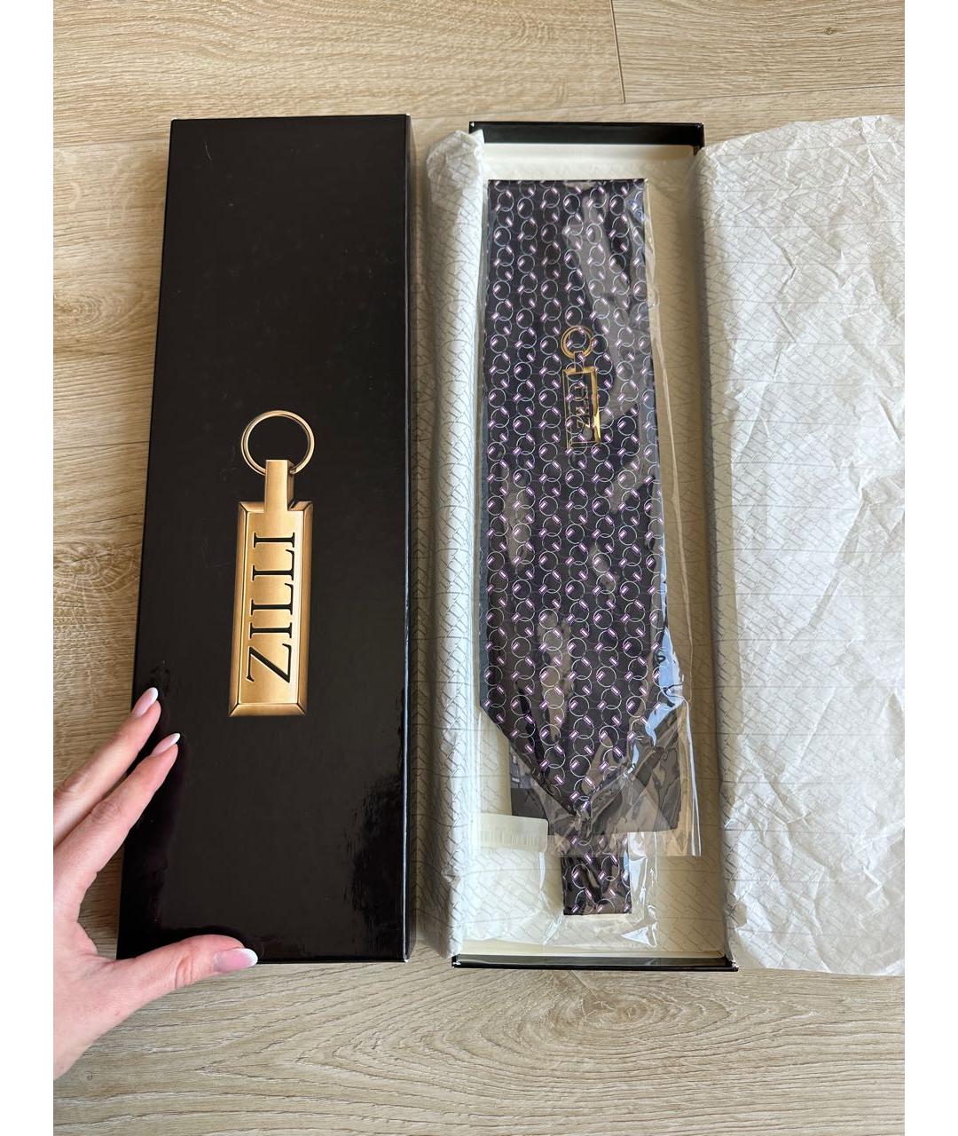 ZILLI Черный шелковый галстук, фото 2