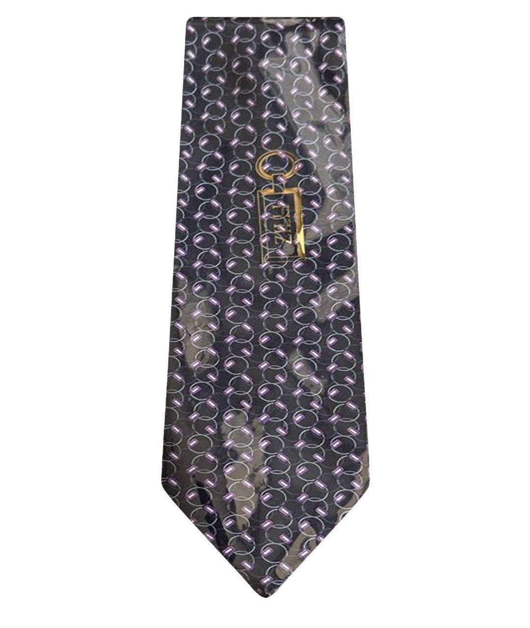 ZILLI Черный шелковый галстук, фото 1