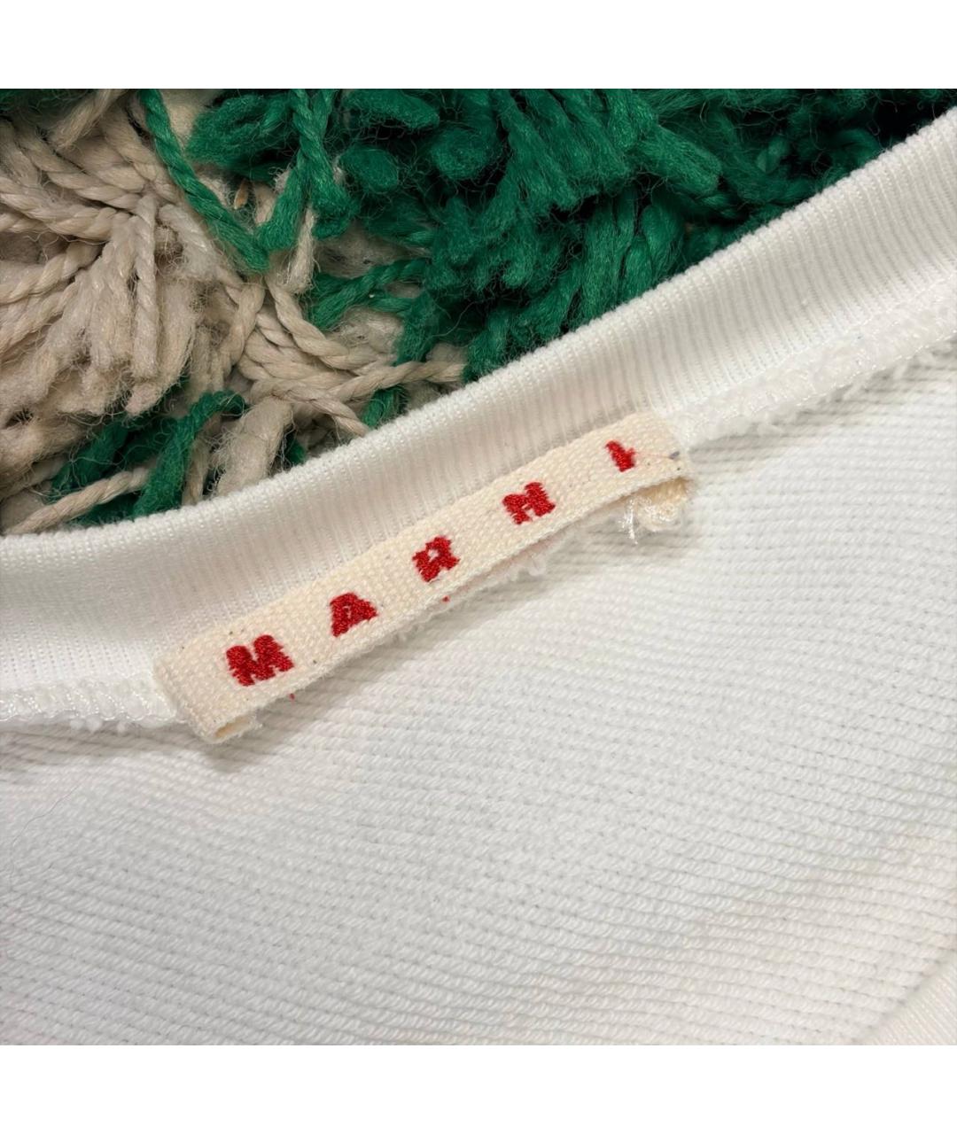 MARNI Белая хлопковая футболка, фото 4