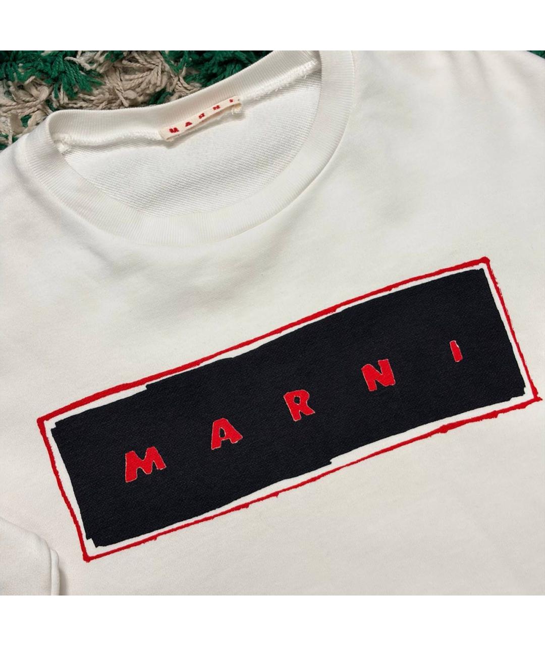 MARNI Белая хлопковая футболка, фото 3