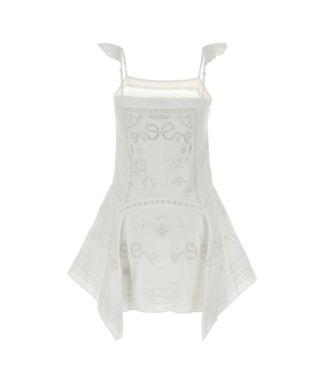 SELF-PORTRAIT Белое льняное повседневное платье, фото 2