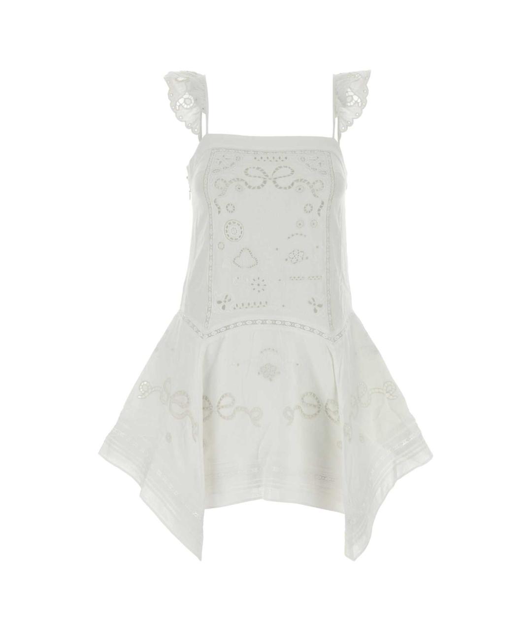 SELF-PORTRAIT Белое льняное повседневное платье, фото 1