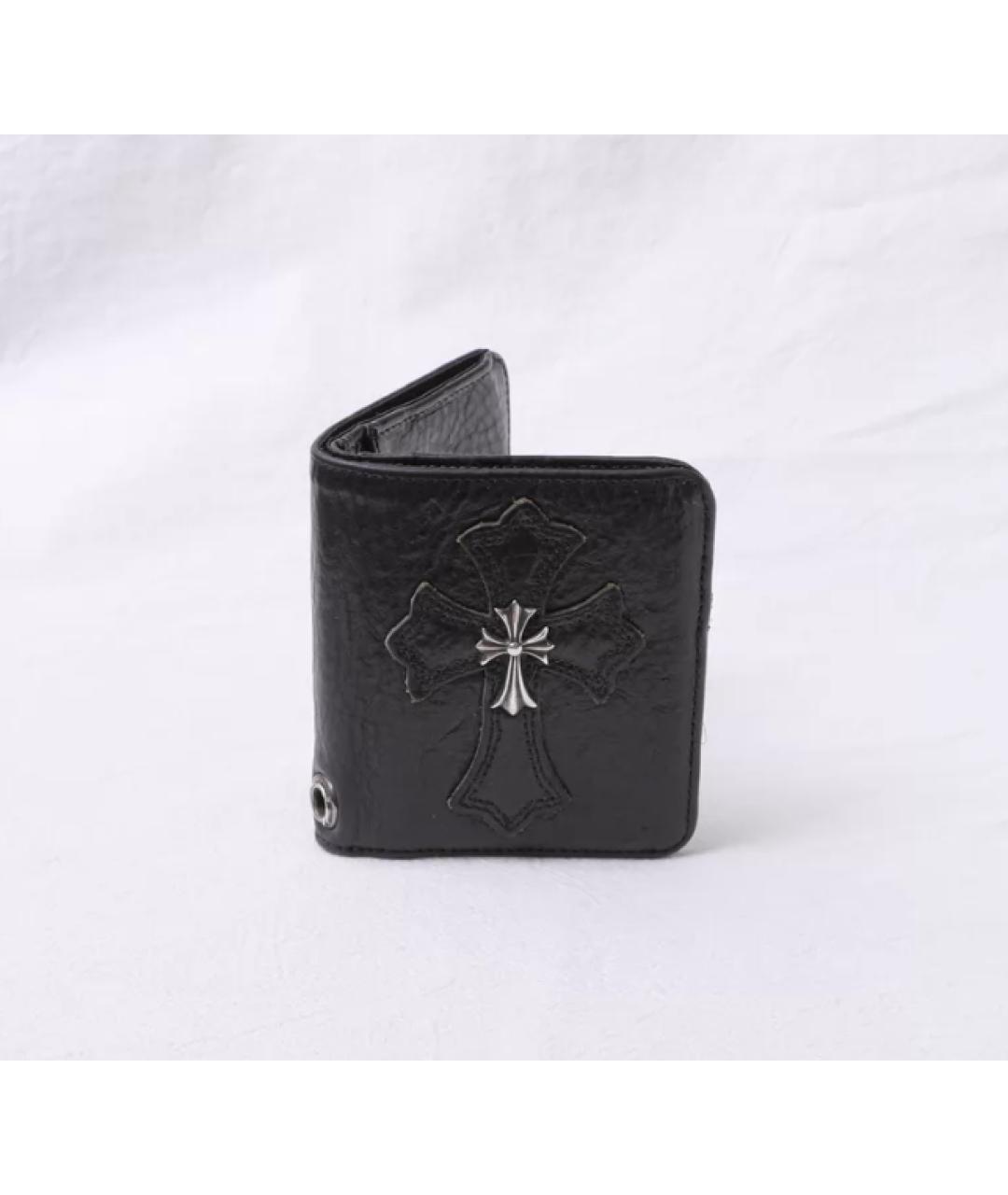 CHROME HEARTS Черный кожаный кошелек, фото 5