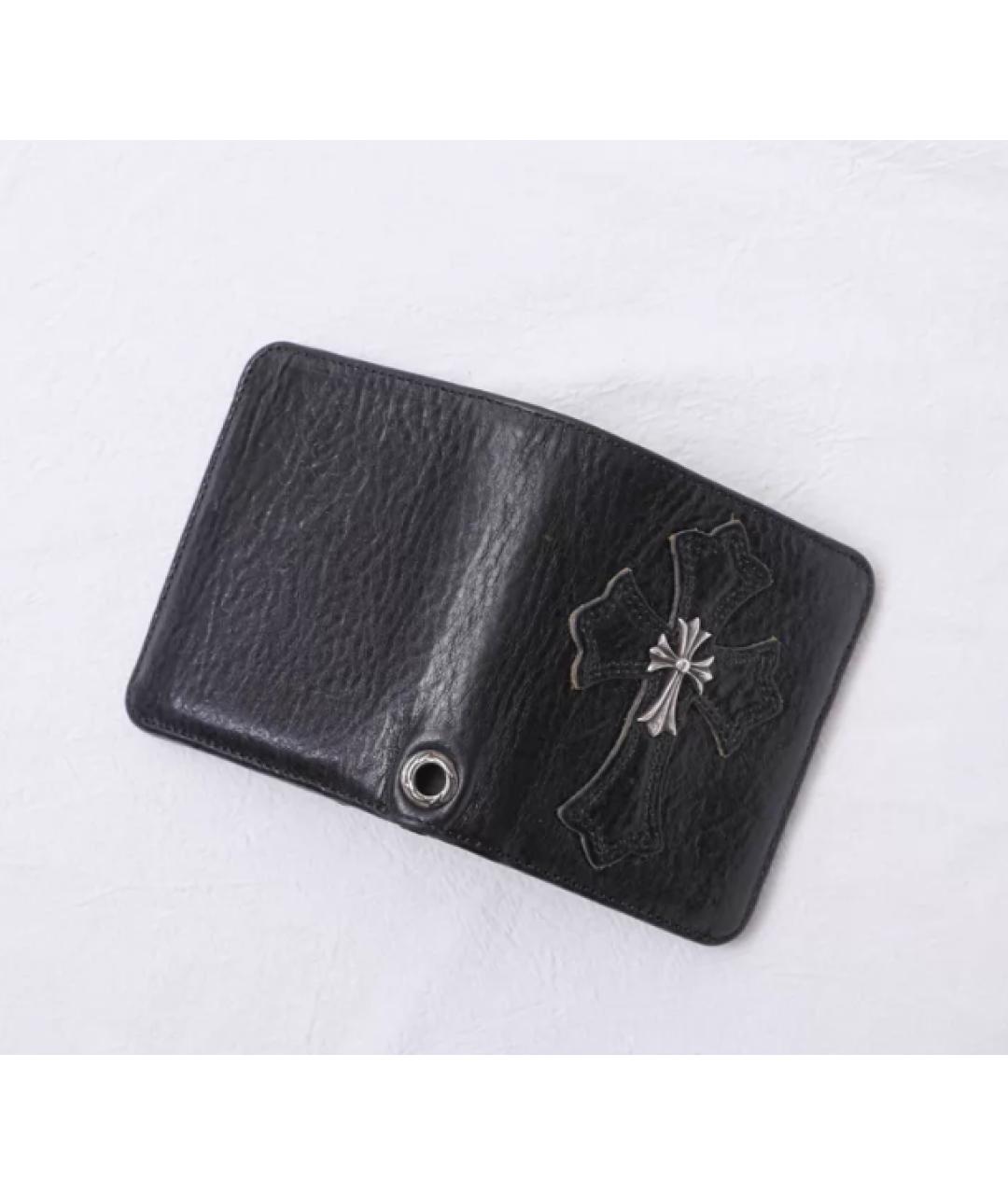 CHROME HEARTS Черный кожаный кошелек, фото 3