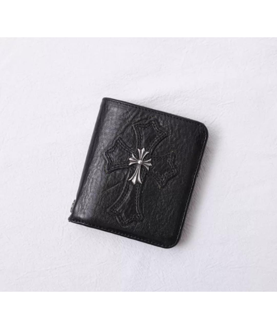 CHROME HEARTS Черный кожаный кошелек, фото 2