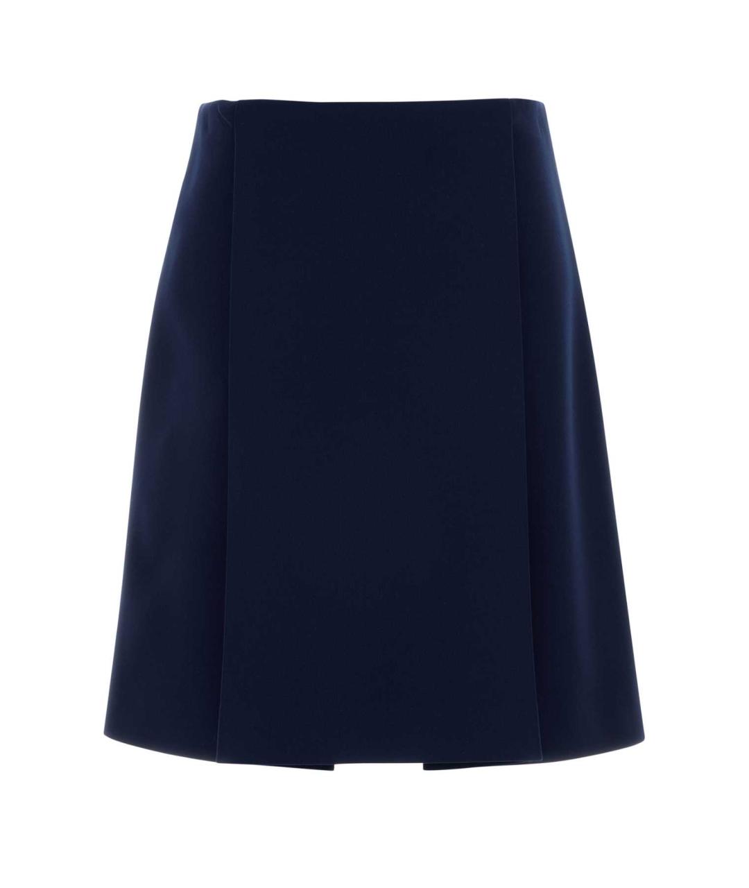 MIU MIU Синяя полиэстеровая юбка миди, фото 1