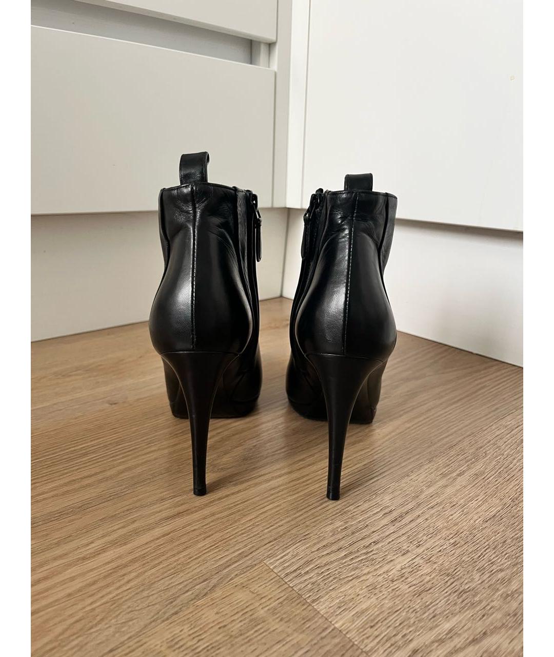 BALENCIAGA Черные кожаные ботильоны, фото 4