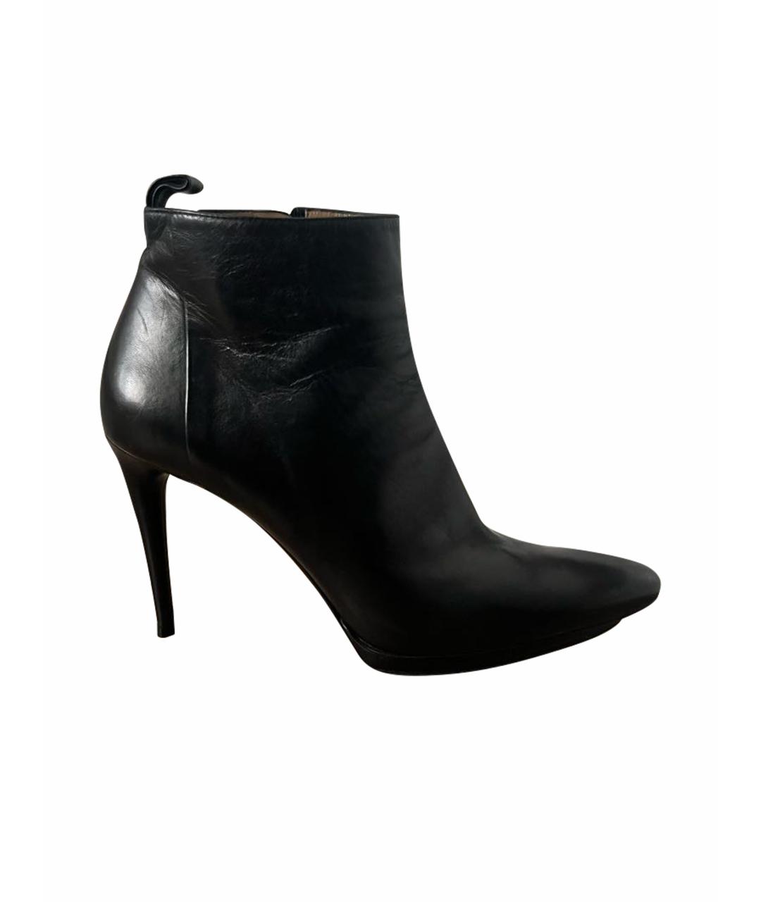 BALENCIAGA Черные кожаные ботильоны, фото 1