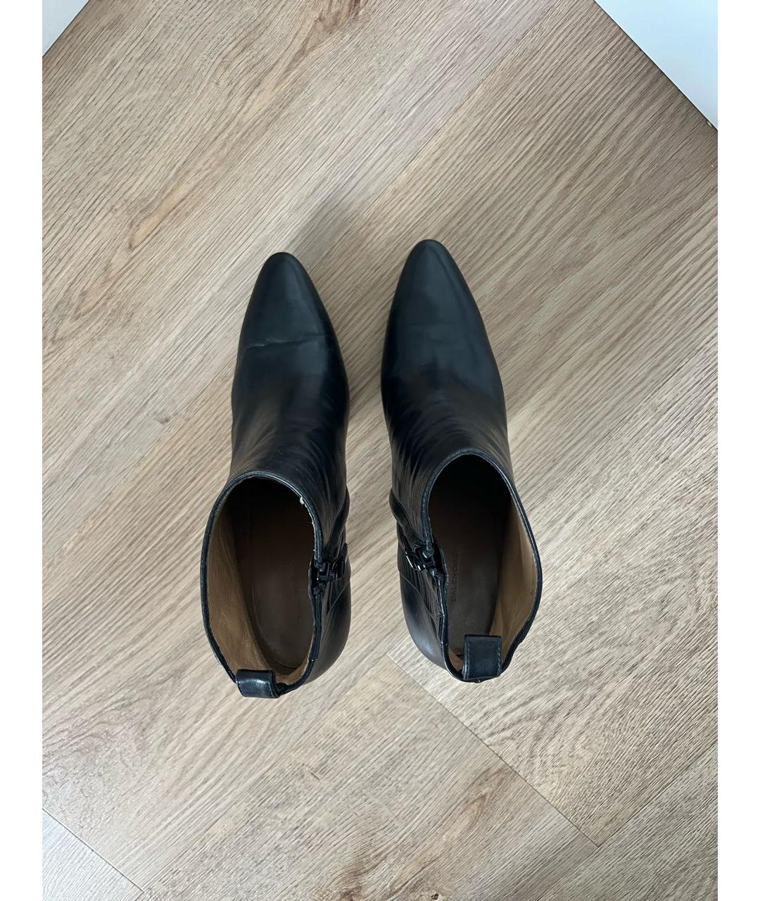 BALENCIAGA Черные кожаные ботильоны, фото 3