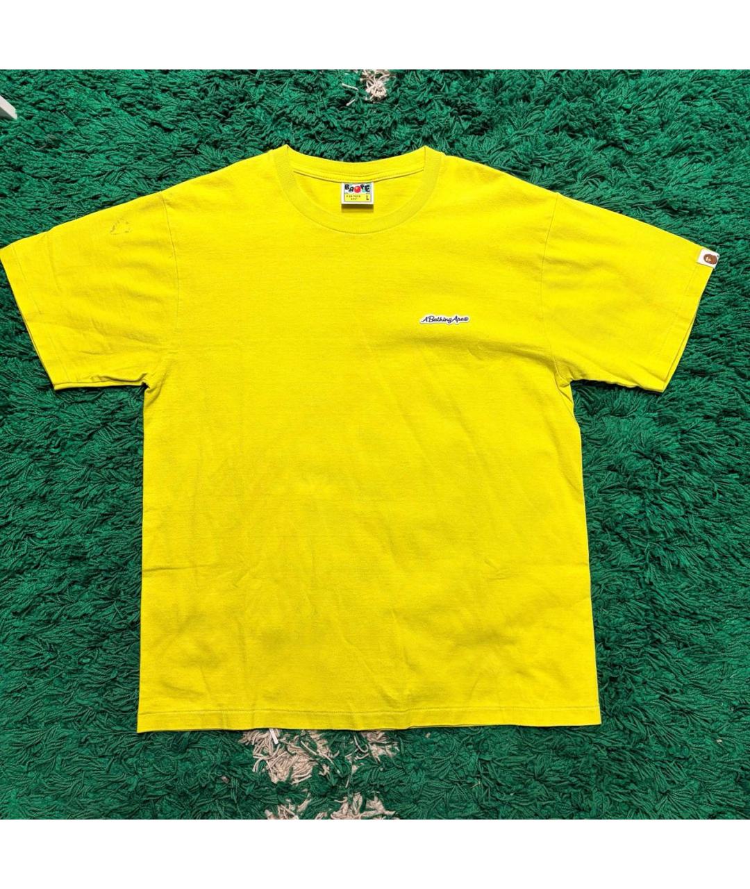 BAPE Желтая хлопковая футболка, фото 5
