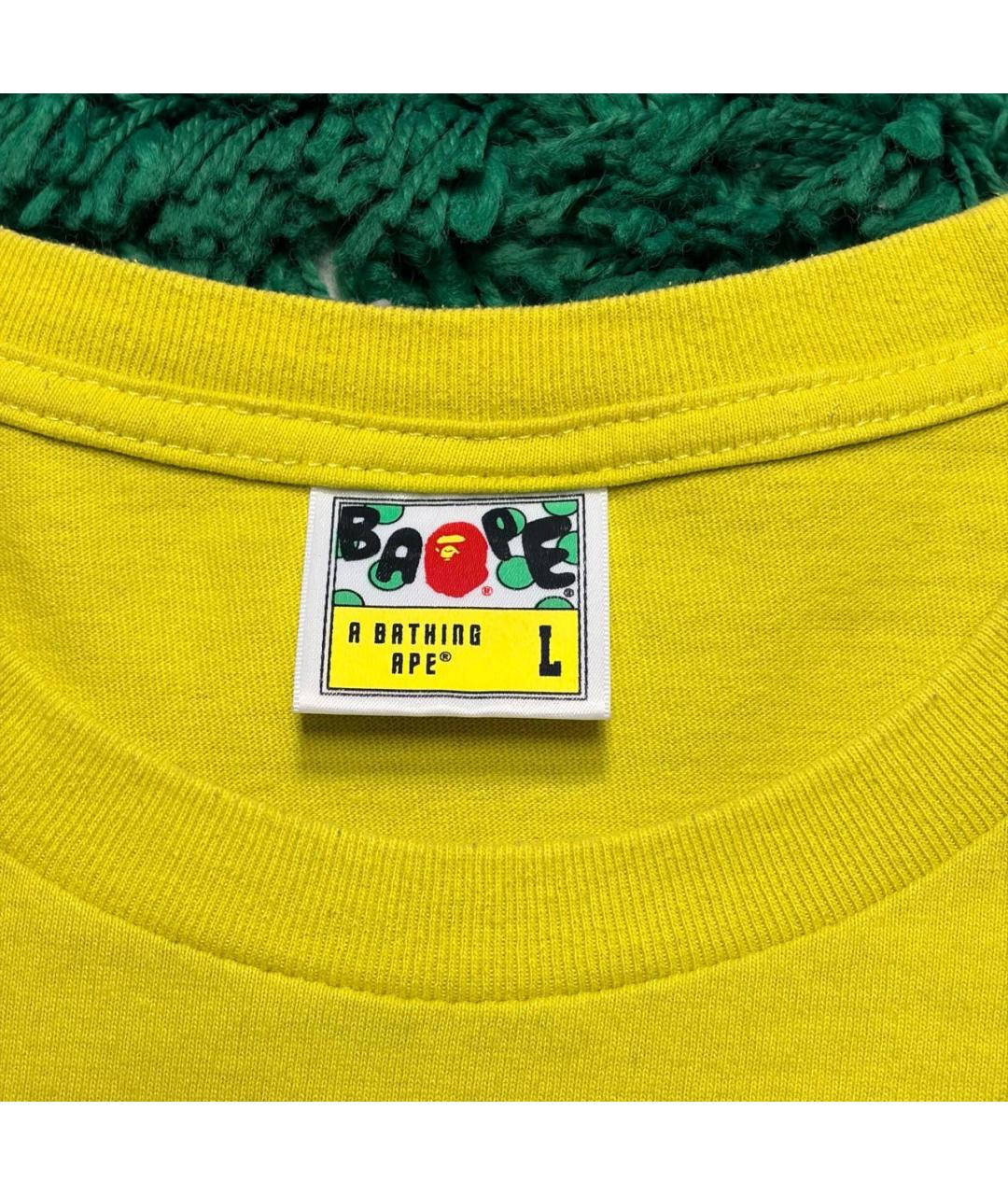 BAPE Желтая хлопковая футболка, фото 3