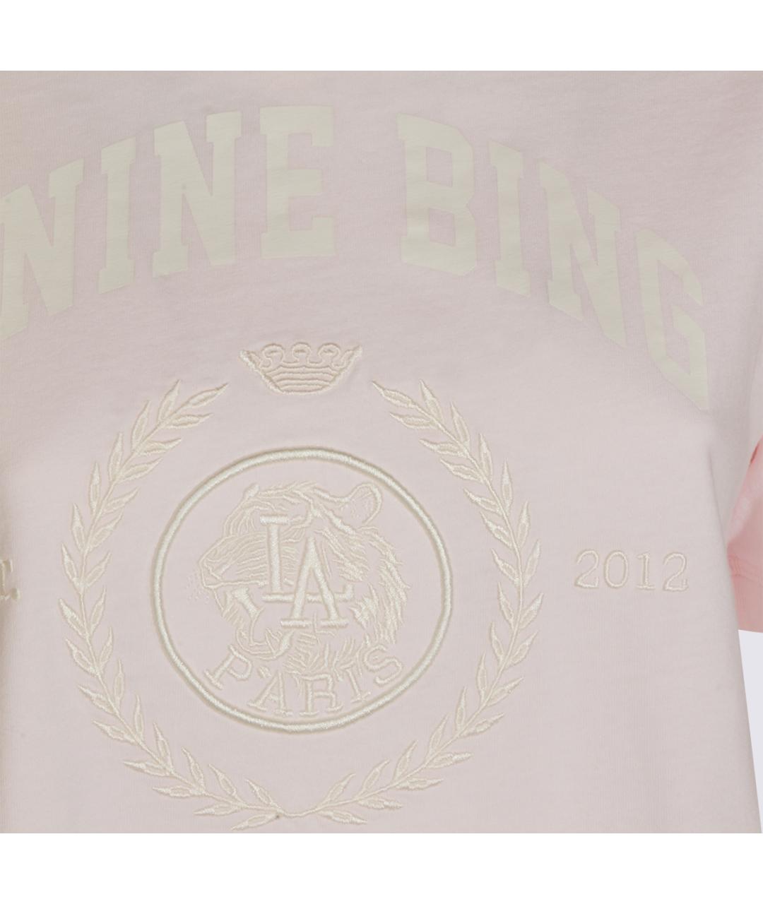 ANINE BING Розовая хлопковая футболка, фото 3