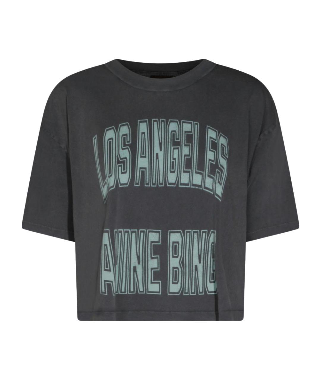 ANINE BING Черная хлопковая футболка, фото 1