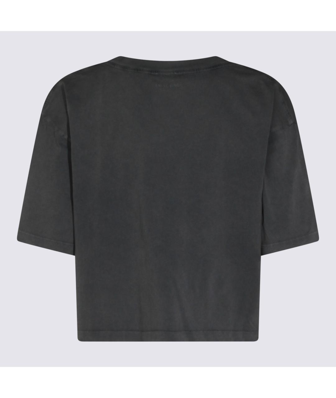 ANINE BING Черная хлопковая футболка, фото 2