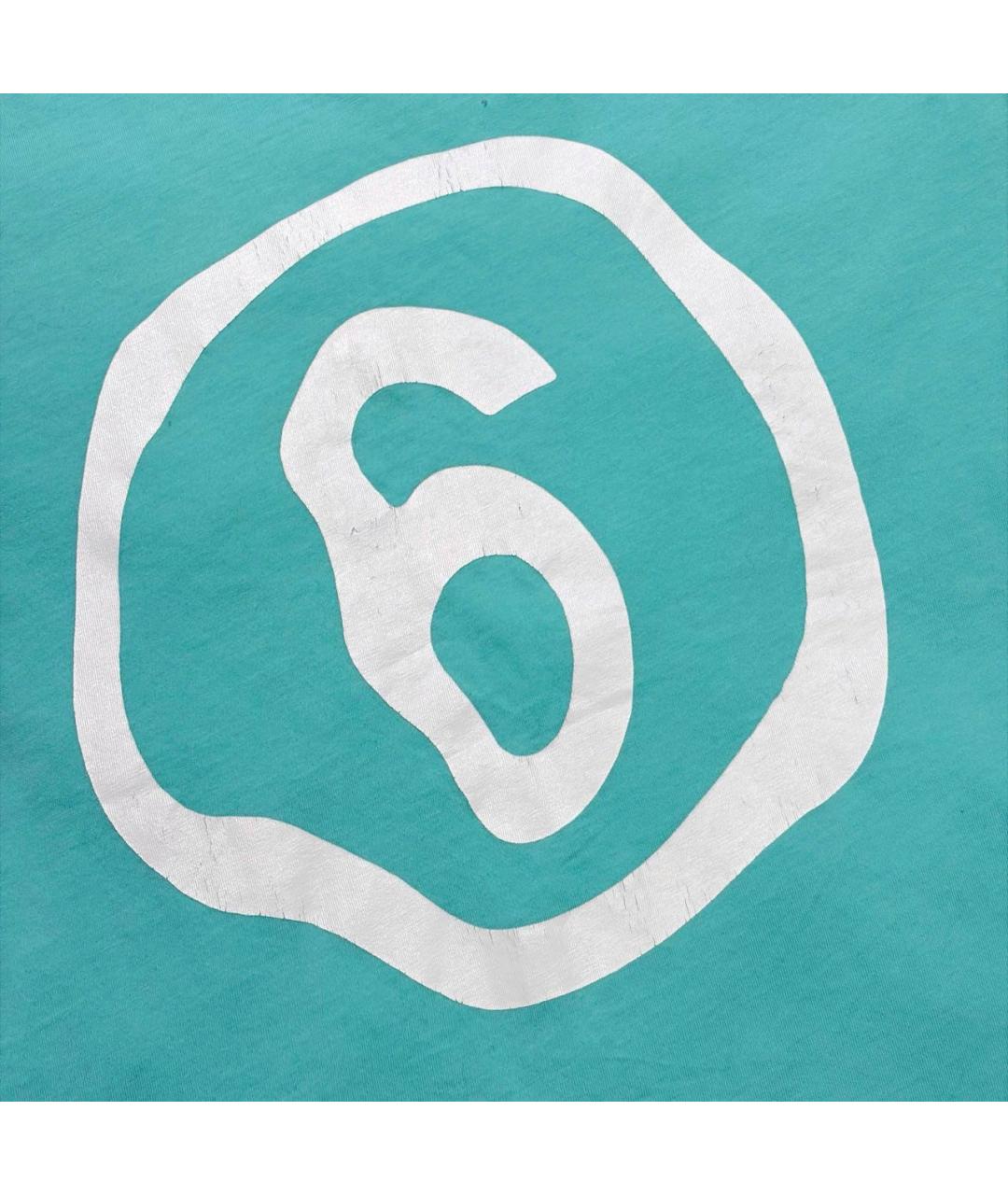 MM6 MAISON MARGIELA Бирюзовая хлопковая футболка, фото 4