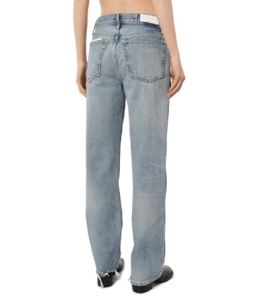 RE/DONE Голубые хлопковые прямые джинсы, фото 7