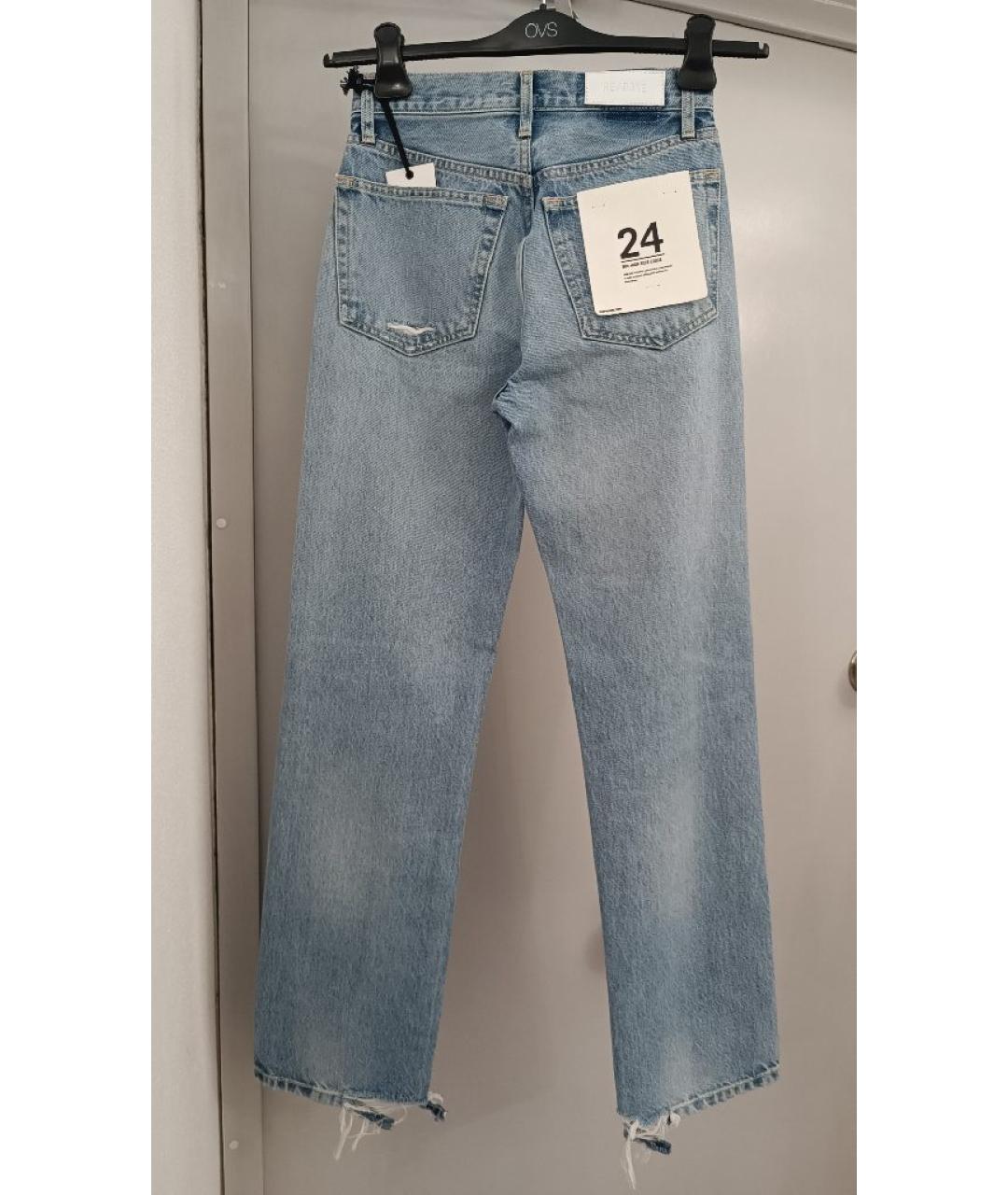 RE/DONE Голубые хлопковые прямые джинсы, фото 2