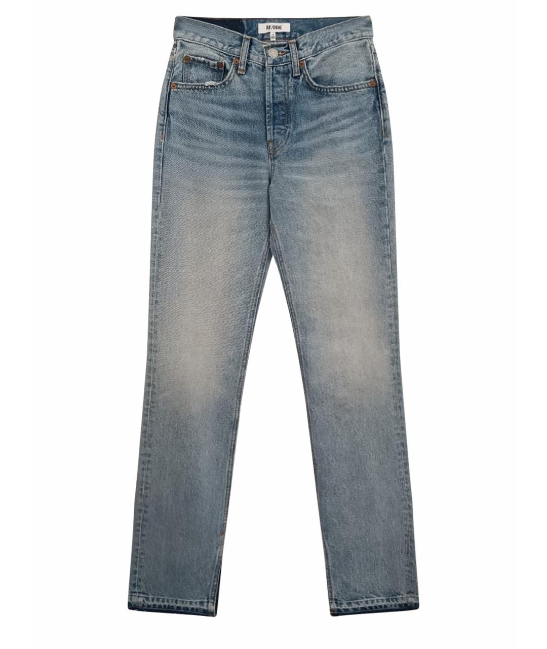 RE/DONE Голубые хлопковые прямые джинсы, фото 1