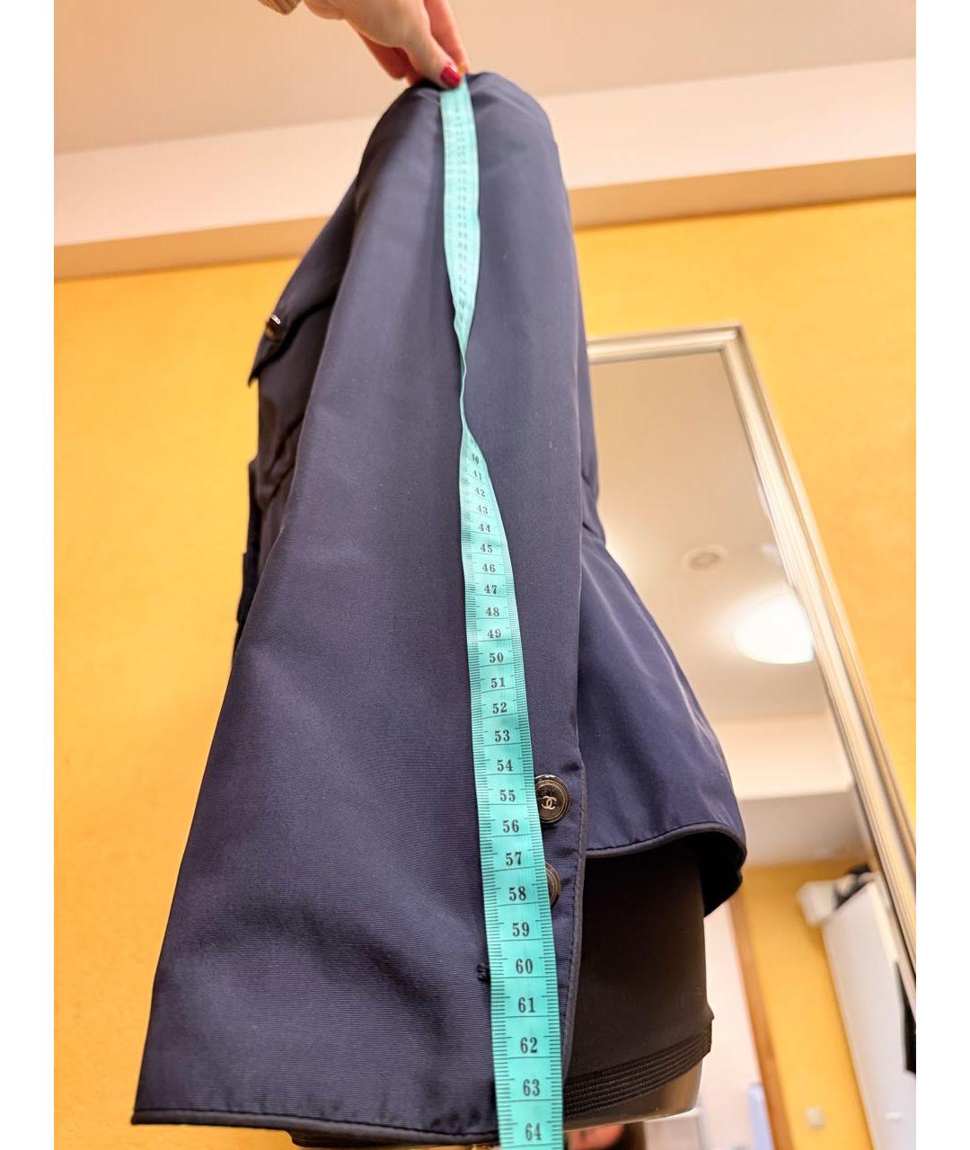 CHANEL Темно-синий шелковый жакет/пиджак, фото 6