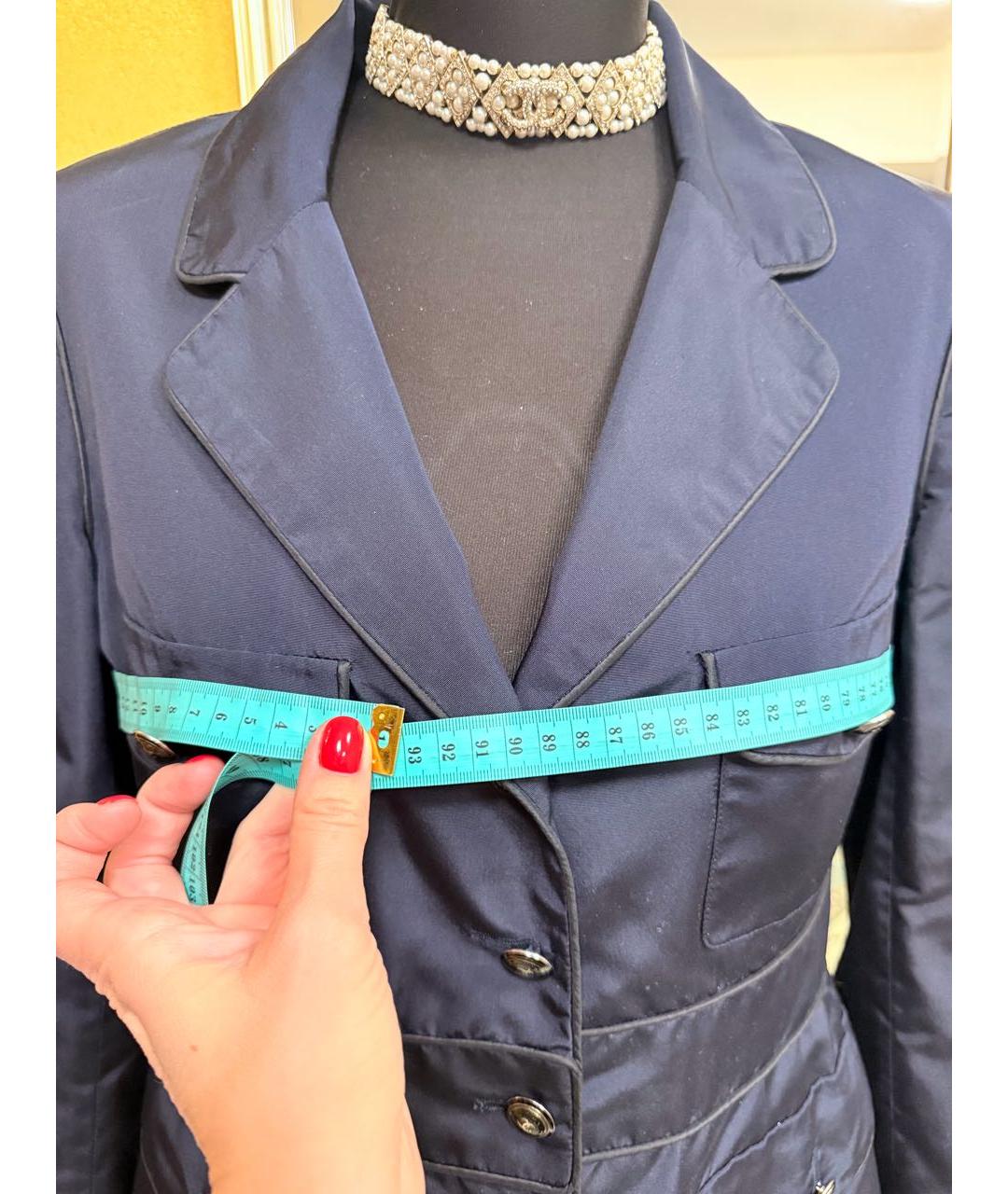 CHANEL Темно-синий шелковый жакет/пиджак, фото 8