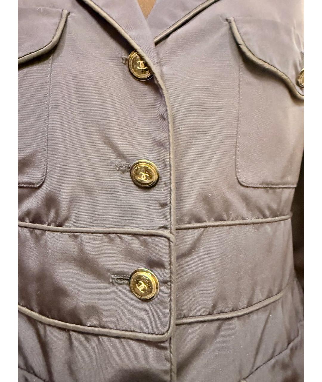 CHANEL Темно-синий шелковый жакет/пиджак, фото 3