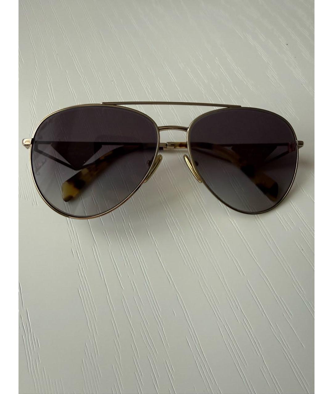 PRADA Золотые металлические солнцезащитные очки, фото 6