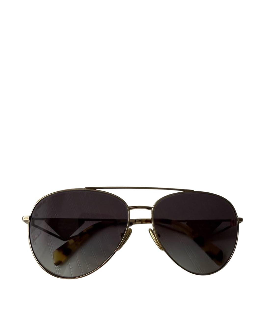 PRADA Золотые металлические солнцезащитные очки, фото 1