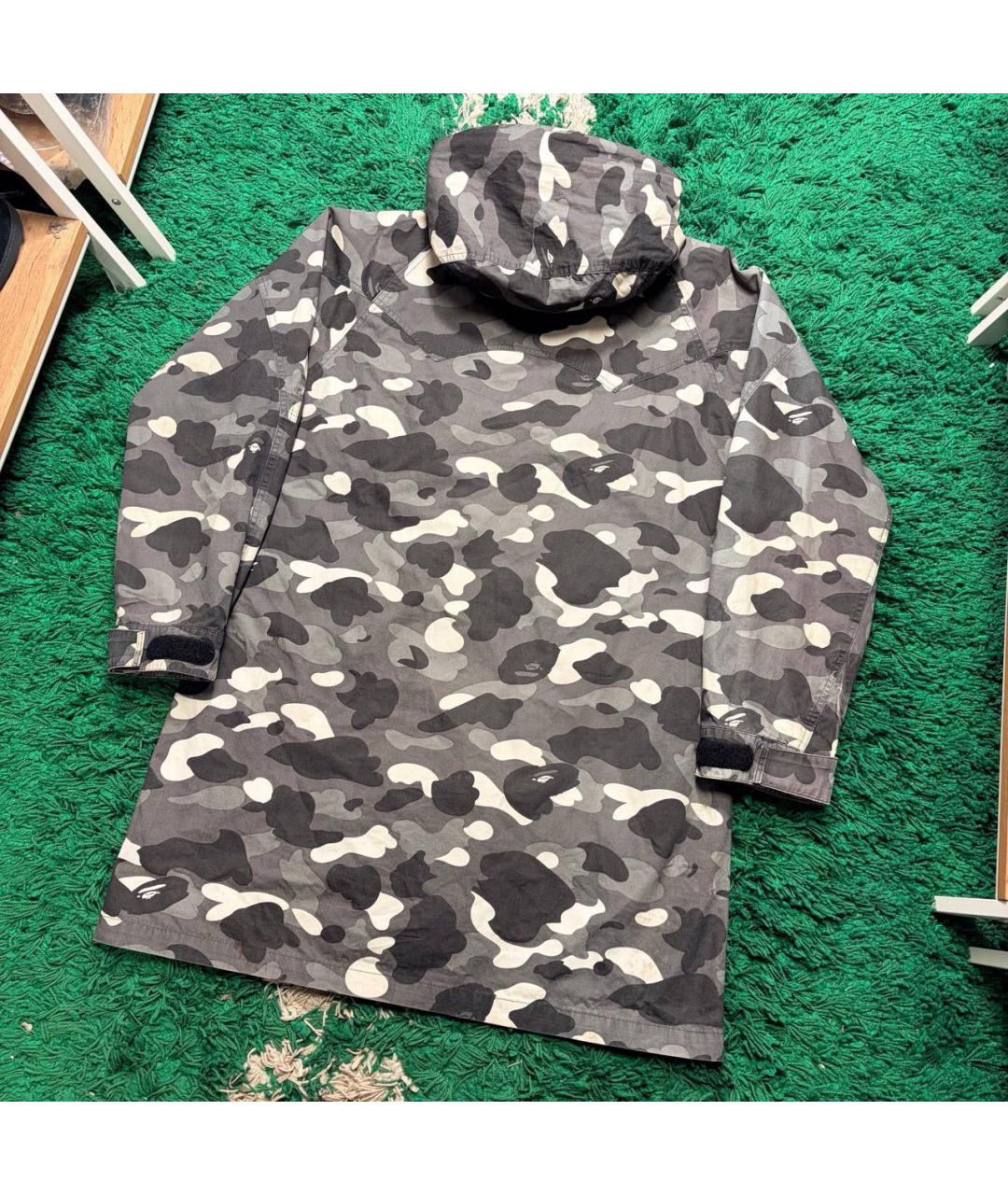 BAPE Антрацитовый полиэстеровый тренч / плащ, фото 2