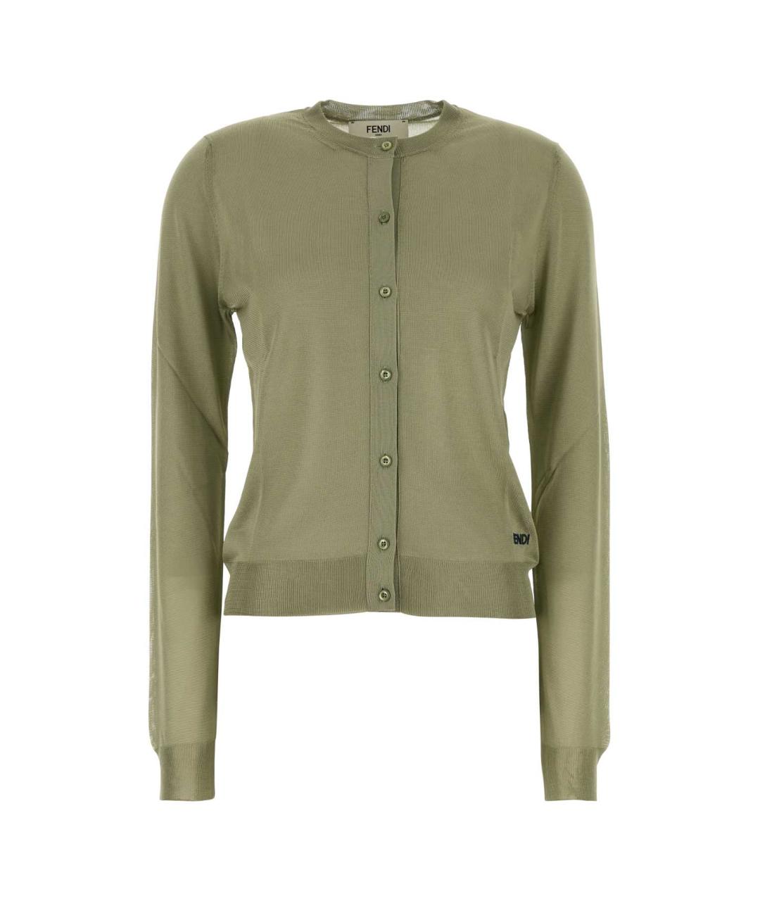 FENDI Зеленый вискозный кардиган, фото 1