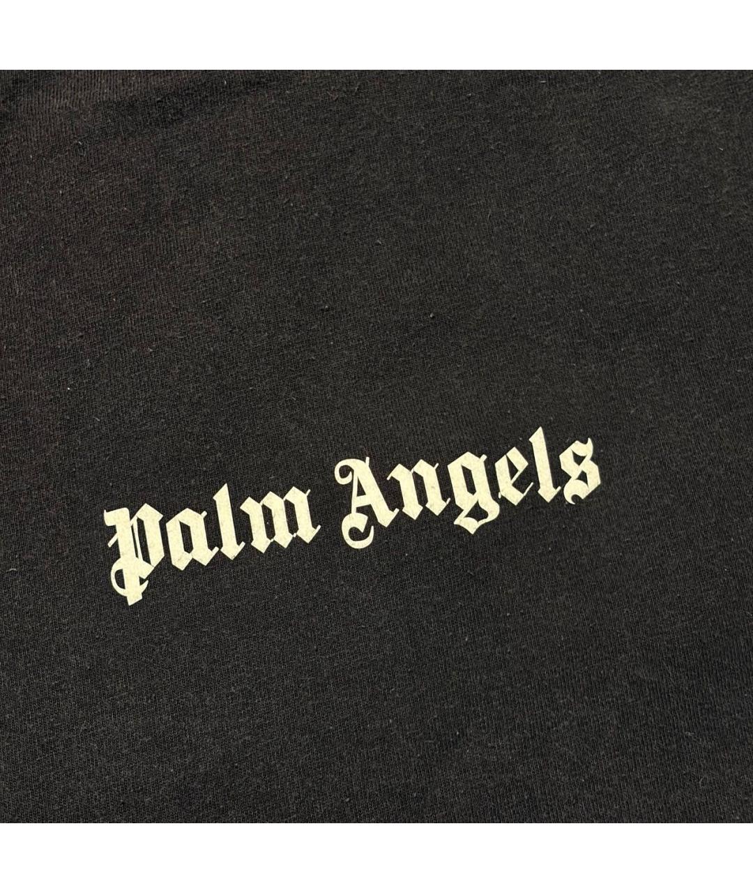 PALM ANGELS Темно-синяя хлопковая футболка, фото 3