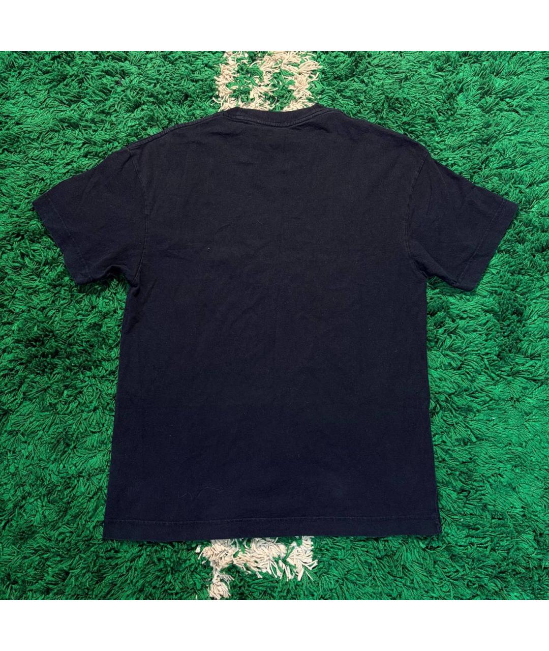 PALM ANGELS Темно-синяя хлопковая футболка, фото 2