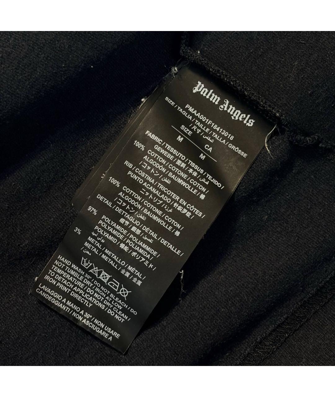 PALM ANGELS Темно-синяя хлопковая футболка, фото 4