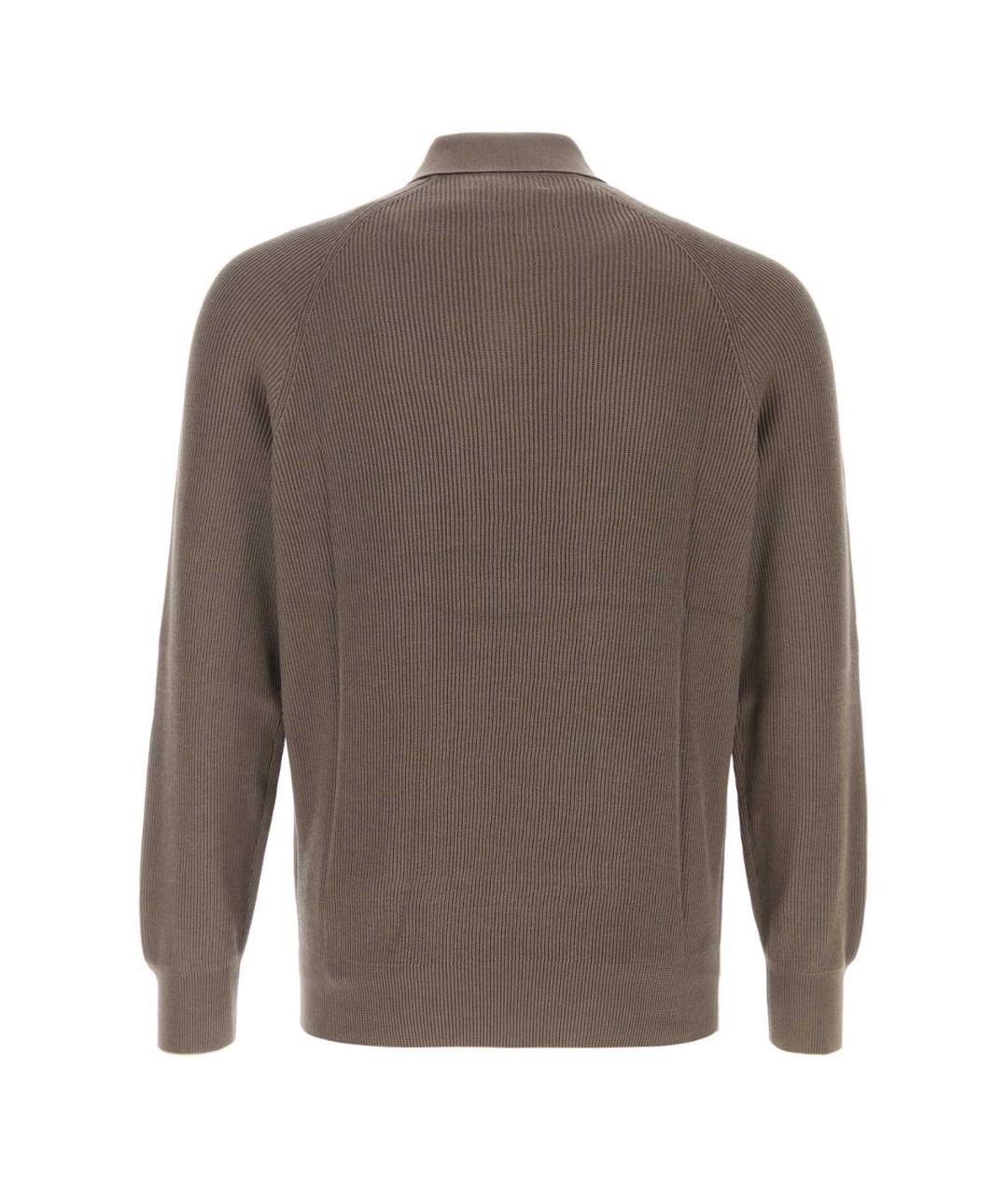 BRUNELLO CUCINELLI Коричневый хлопковый джемпер / свитер, фото 2