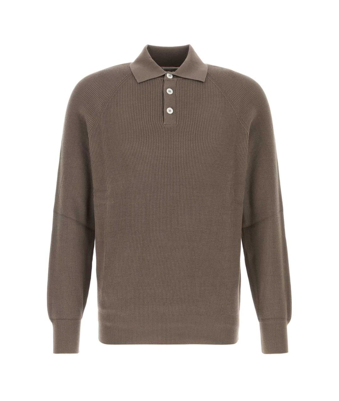 BRUNELLO CUCINELLI Коричневый хлопковый джемпер / свитер, фото 1