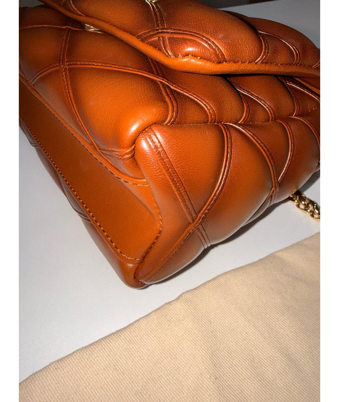 LOUIS VUITTON Коричневая кожаная сумка с короткими ручками, фото 5