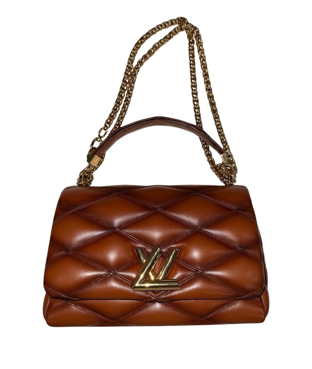 LOUIS VUITTON Коричневая кожаная сумка с короткими ручками, фото 1