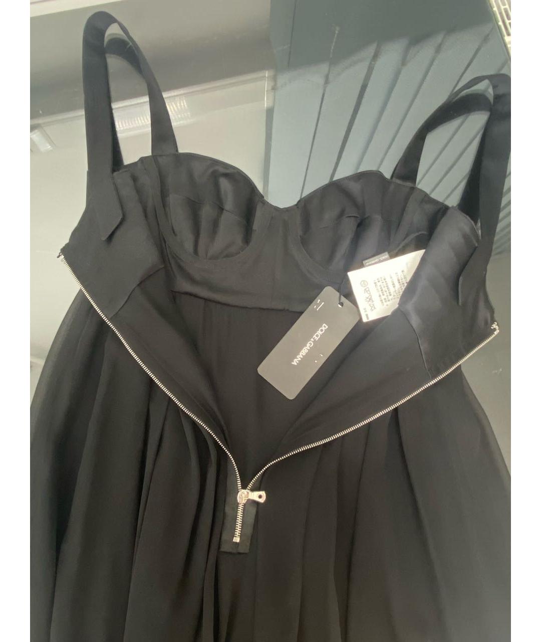 DOLCE&GABBANA Черное шелковое коктейльное платье, фото 3