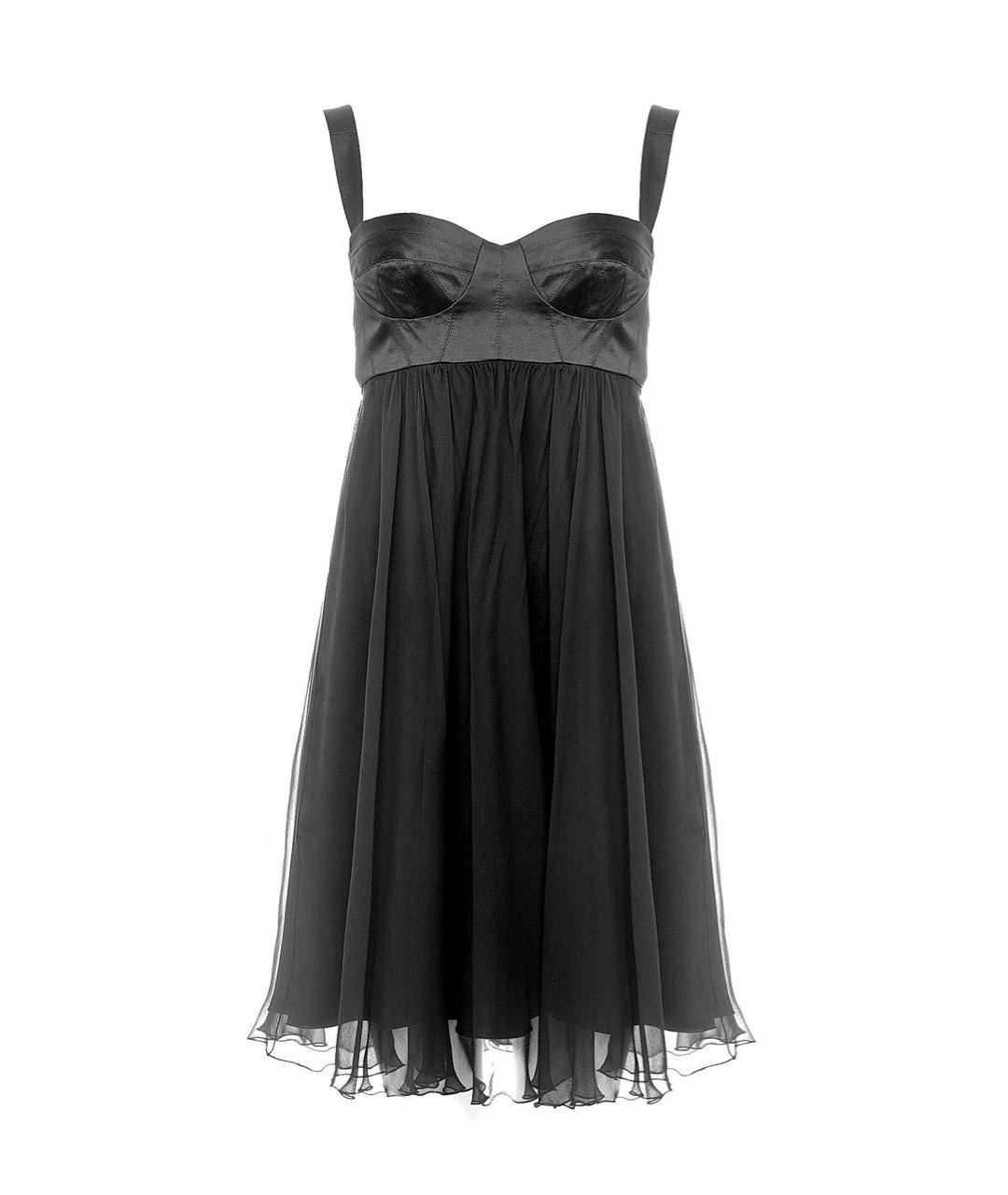 DOLCE&GABBANA Черное шелковое коктейльное платье, фото 9