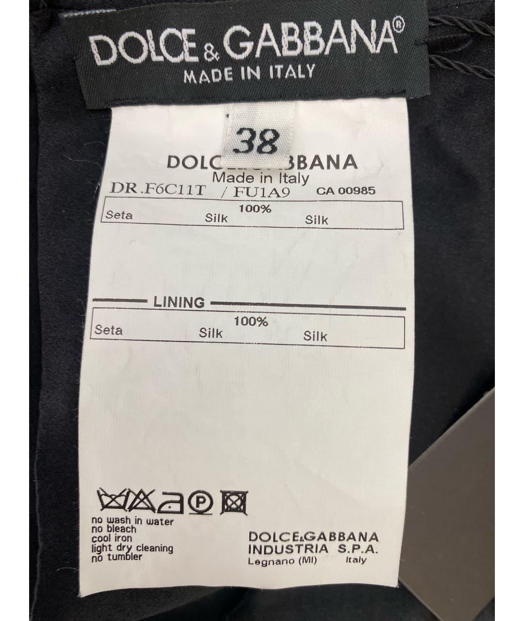 DOLCE&GABBANA Черное шелковое коктейльное платье, фото 7